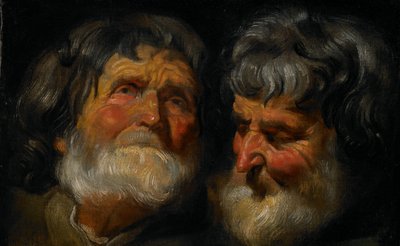 Two Studies of the Head of an Old Man by Jacob Jordaens